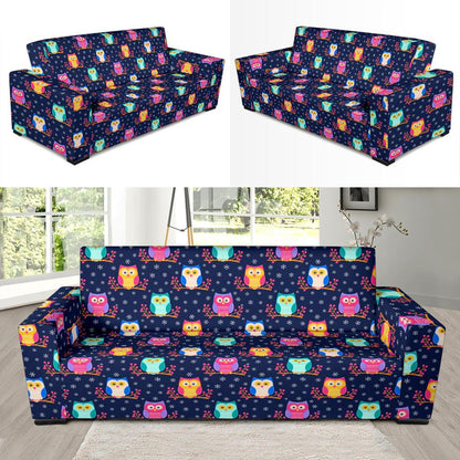 Owl Cute Themed Design Print Sofa Slipcover-JTAMIGO.COM