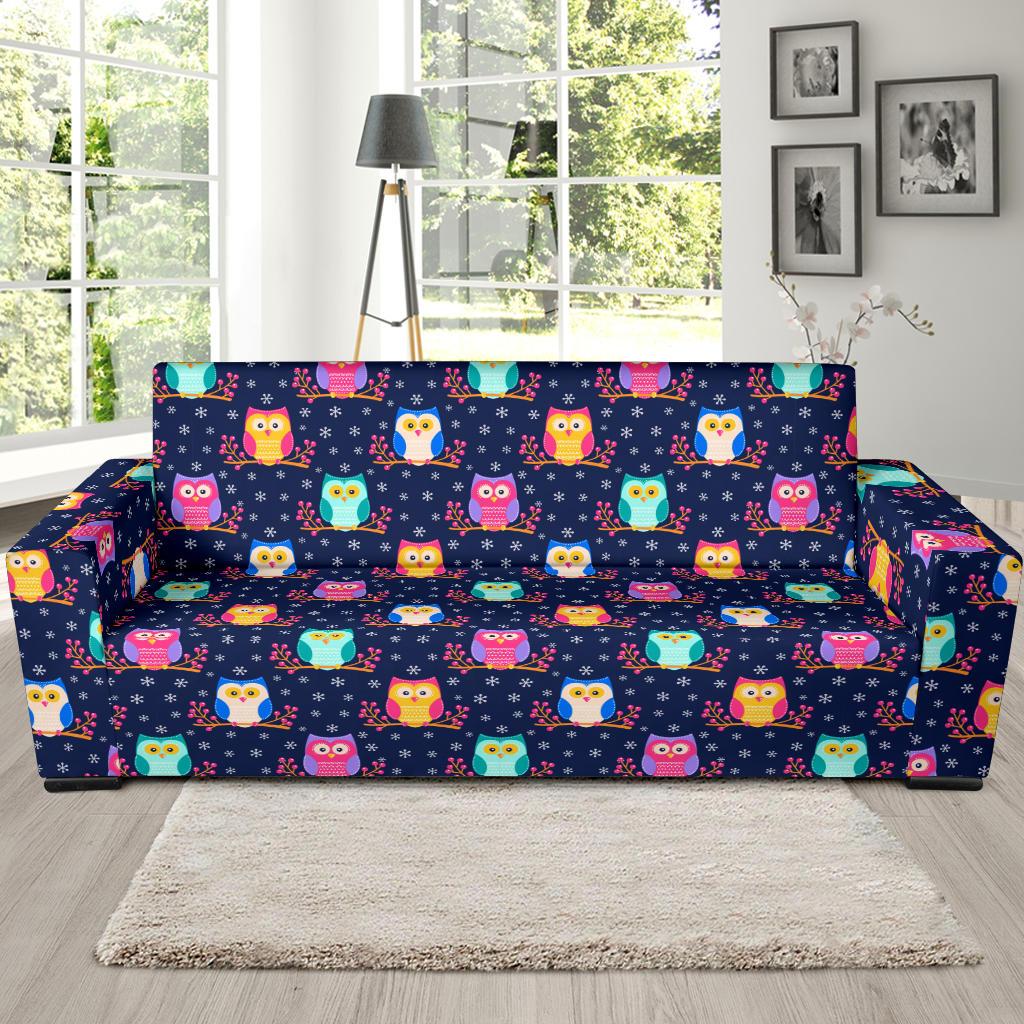 Owl Cute Themed Design Print Sofa Slipcover-JTAMIGO.COM