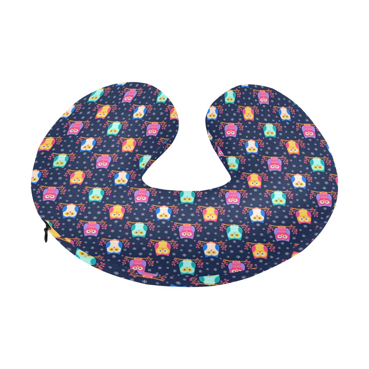 Owl Cute Themed Design Print U-Shaped Travel Neck Pillow-JTAMIGO.COM