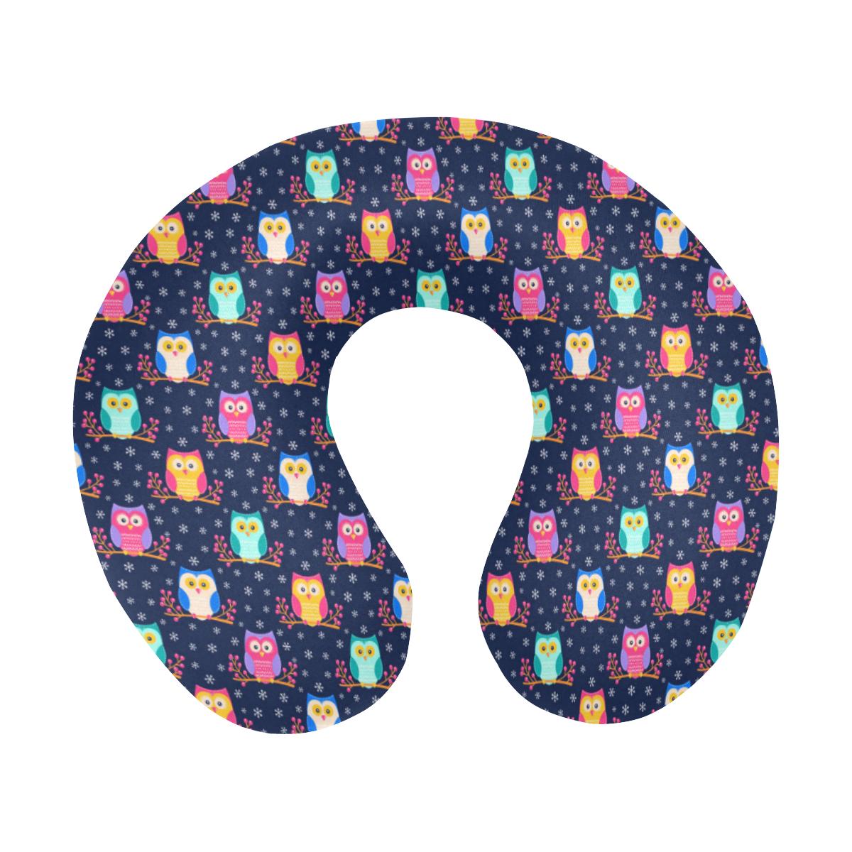 Owl Cute Themed Design Print U-Shaped Travel Neck Pillow-JTAMIGO.COM