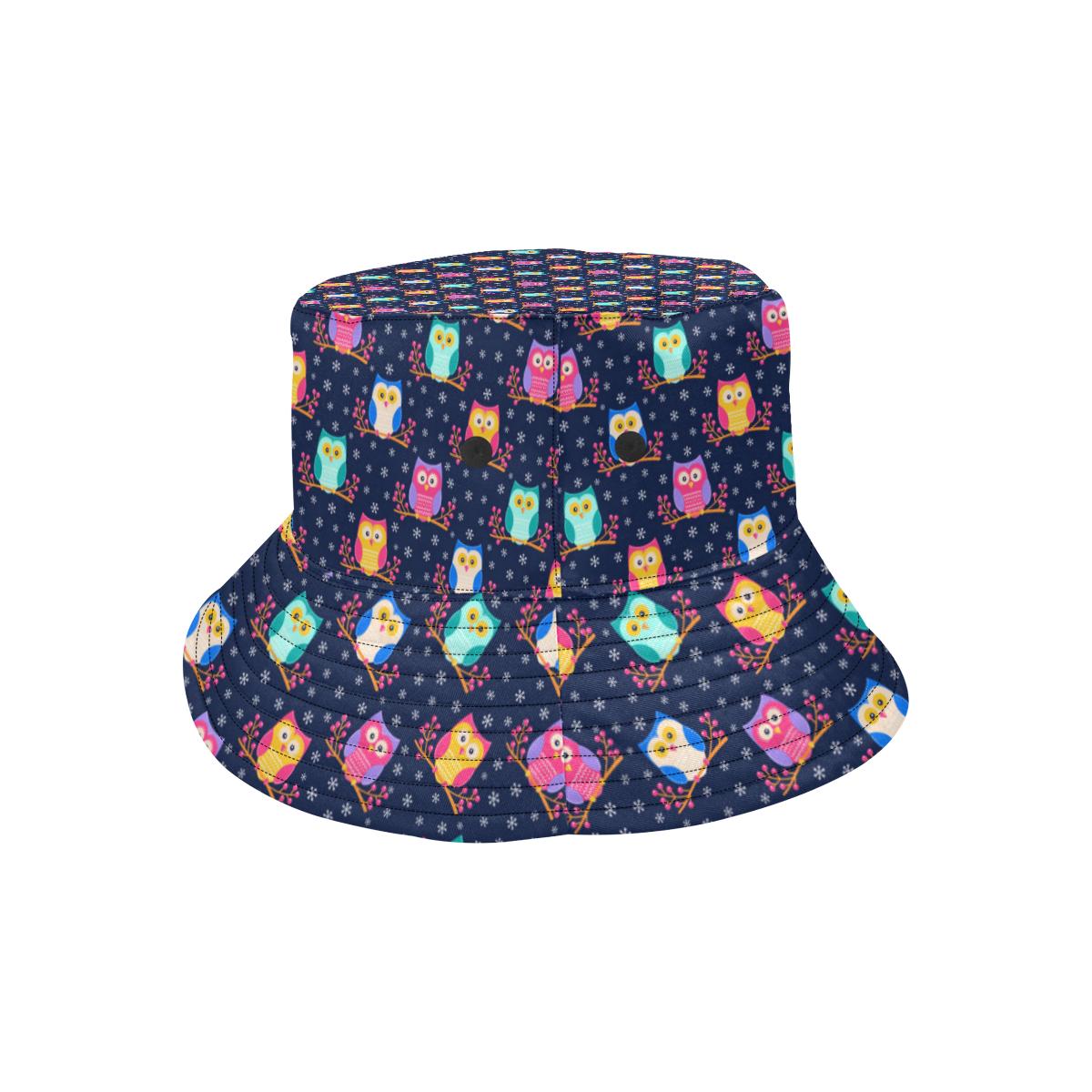 Owl Cute Themed Design Print Unisex Bucket Hat