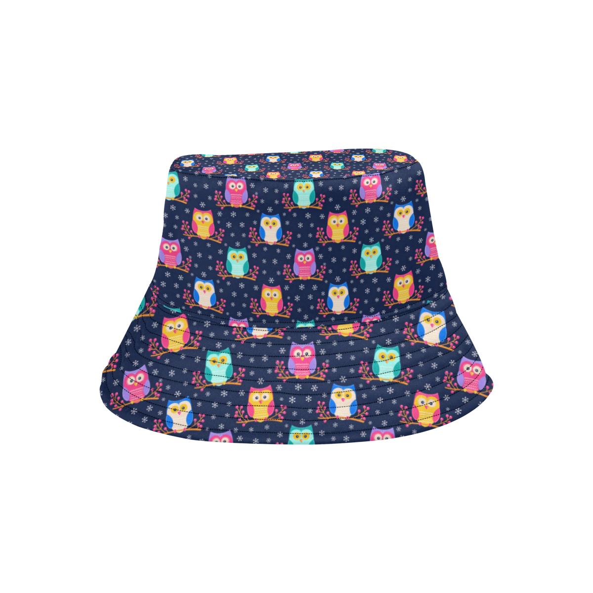 Owl Cute Themed Design Print Unisex Bucket Hat
