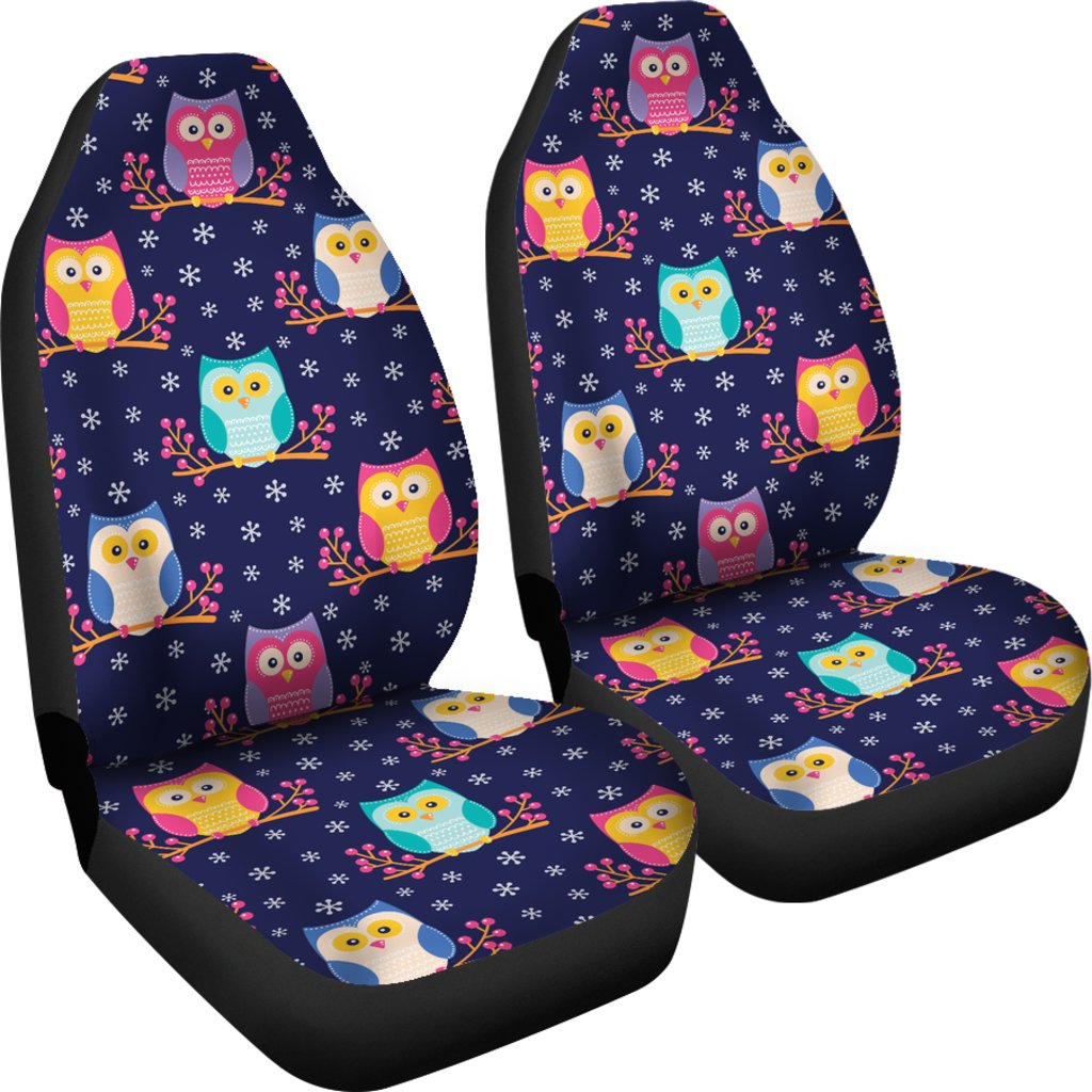 Owl Cute Themed Design Print Universal Fit Car Seat Covers