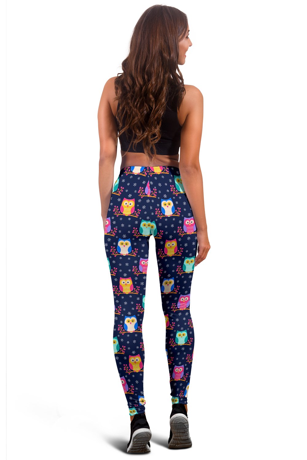 Owl Cute Themed Design Print Women Leggings