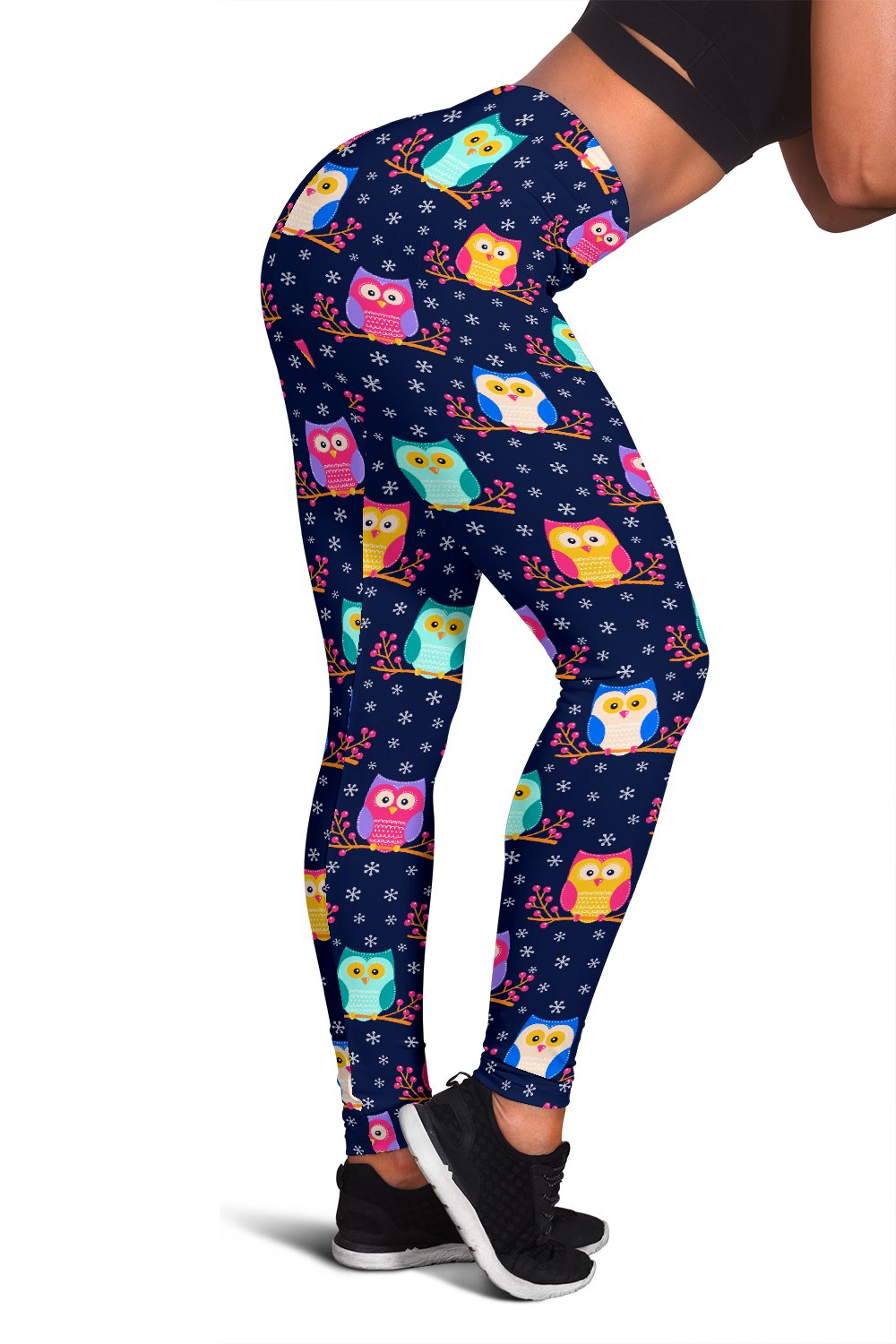 Owl Cute Themed Design Print Women Leggings