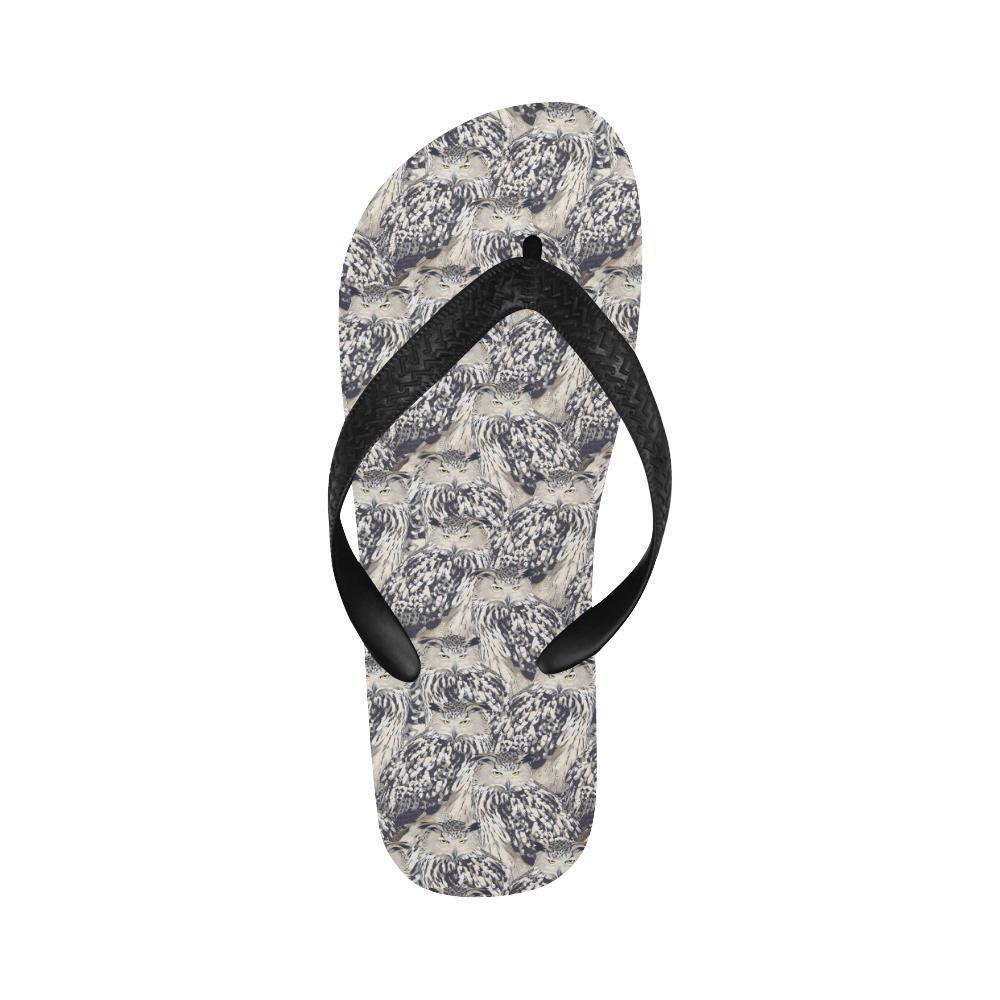 Owl Realistic Themed Design Print Flip Flops-JTAMIGO.COM