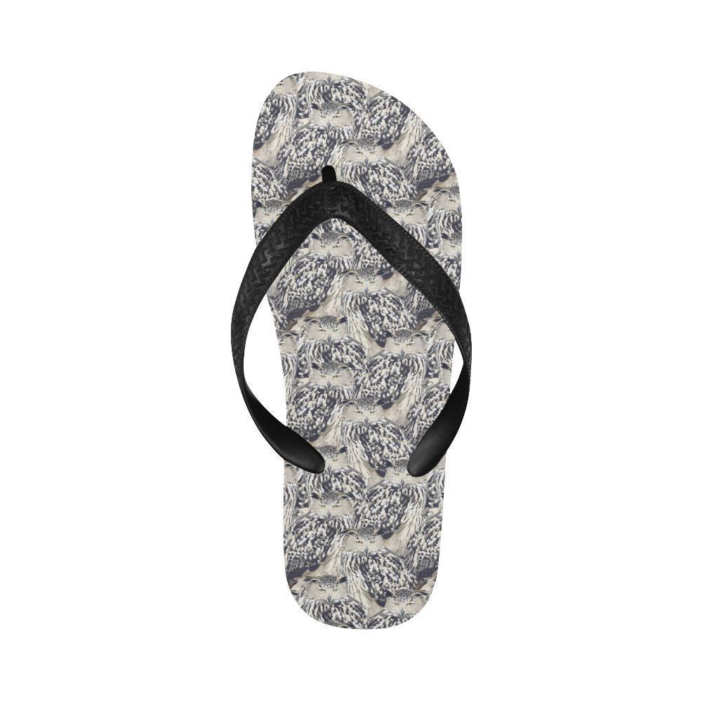 Owl Realistic Themed Design Print Flip Flops-JTAMIGO.COM