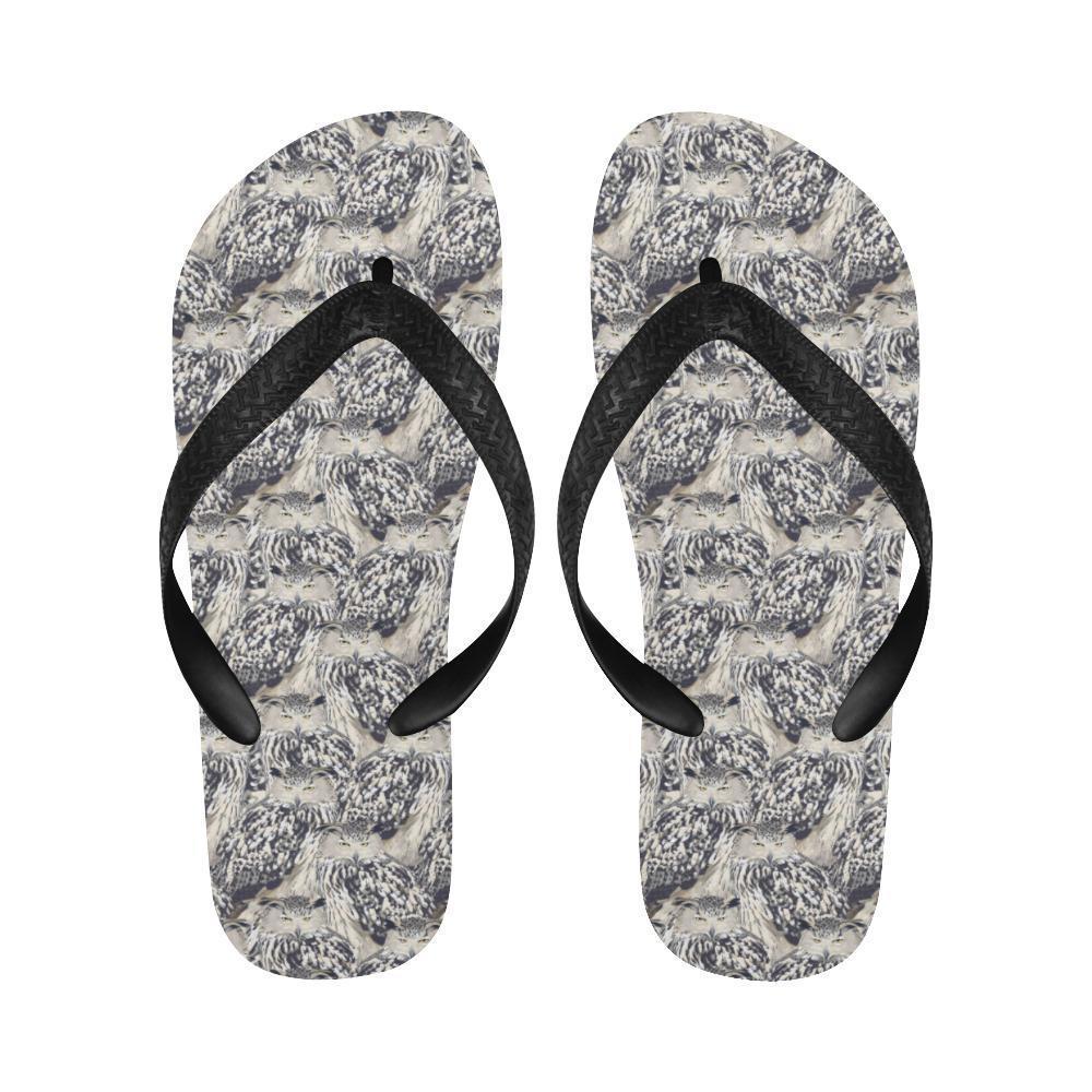 Owl Realistic Themed Design Print Flip Flops-JTAMIGO.COM