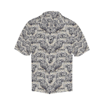 Owl Realistic Themed Design Print Men Aloha Hawaiian Shirt