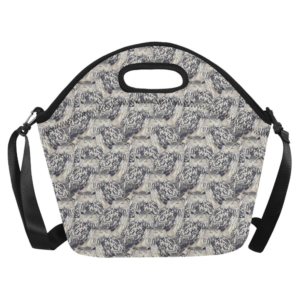 Owl Realistic Themed Design Print Neoprene Lunch Bag (Model 1669)(Large)-JTAMIGO.COM