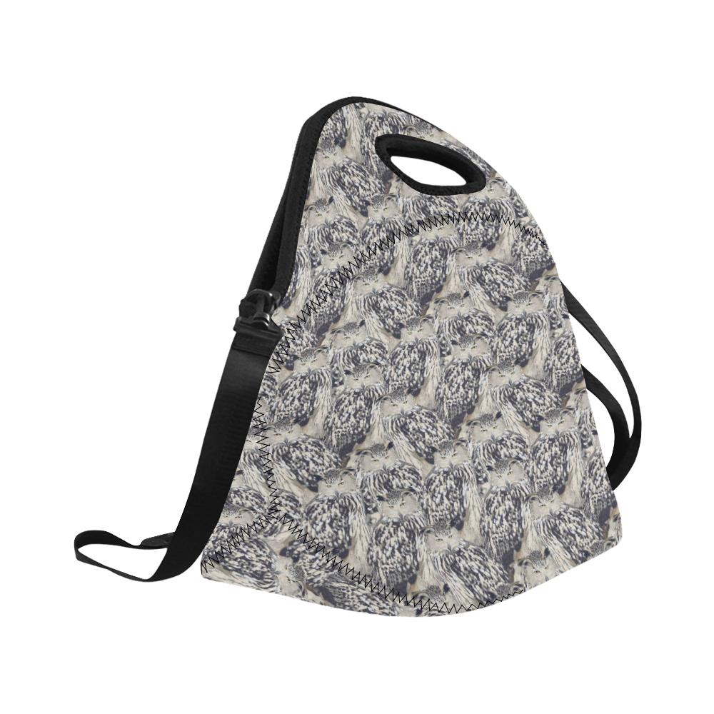 Owl Realistic Themed Design Print Neoprene Lunch Bag (Model 1669)(Large)-JTAMIGO.COM