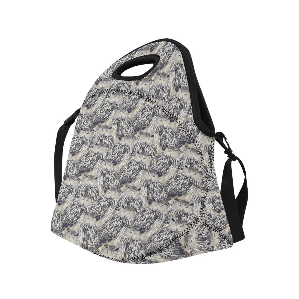 Owl Realistic Themed Design Print Neoprene Lunch Bag (Model 1669)(Large)-JTAMIGO.COM