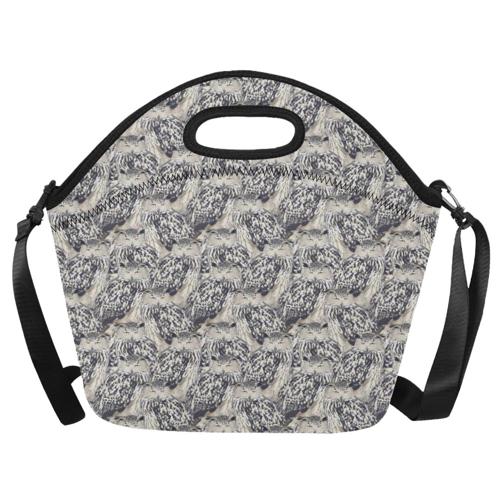 Owl Realistic Themed Design Print Neoprene Lunch Bag (Model 1669)(Large)-JTAMIGO.COM