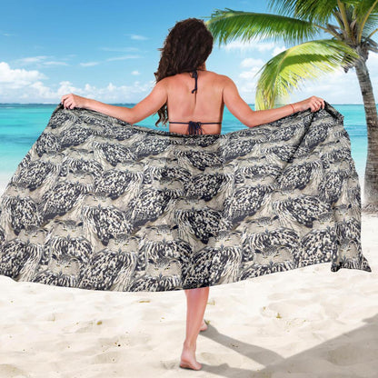 Owl Realistic Themed Design Print Sarong Pareo Wrap