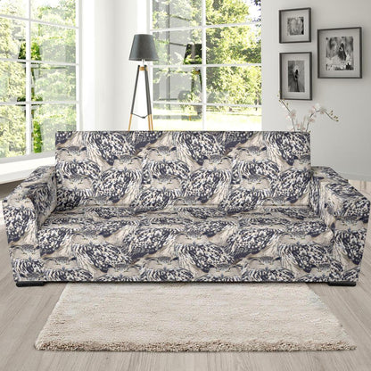 Owl Realistic Themed Design Print Sofa Slipcover-JTAMIGO.COM