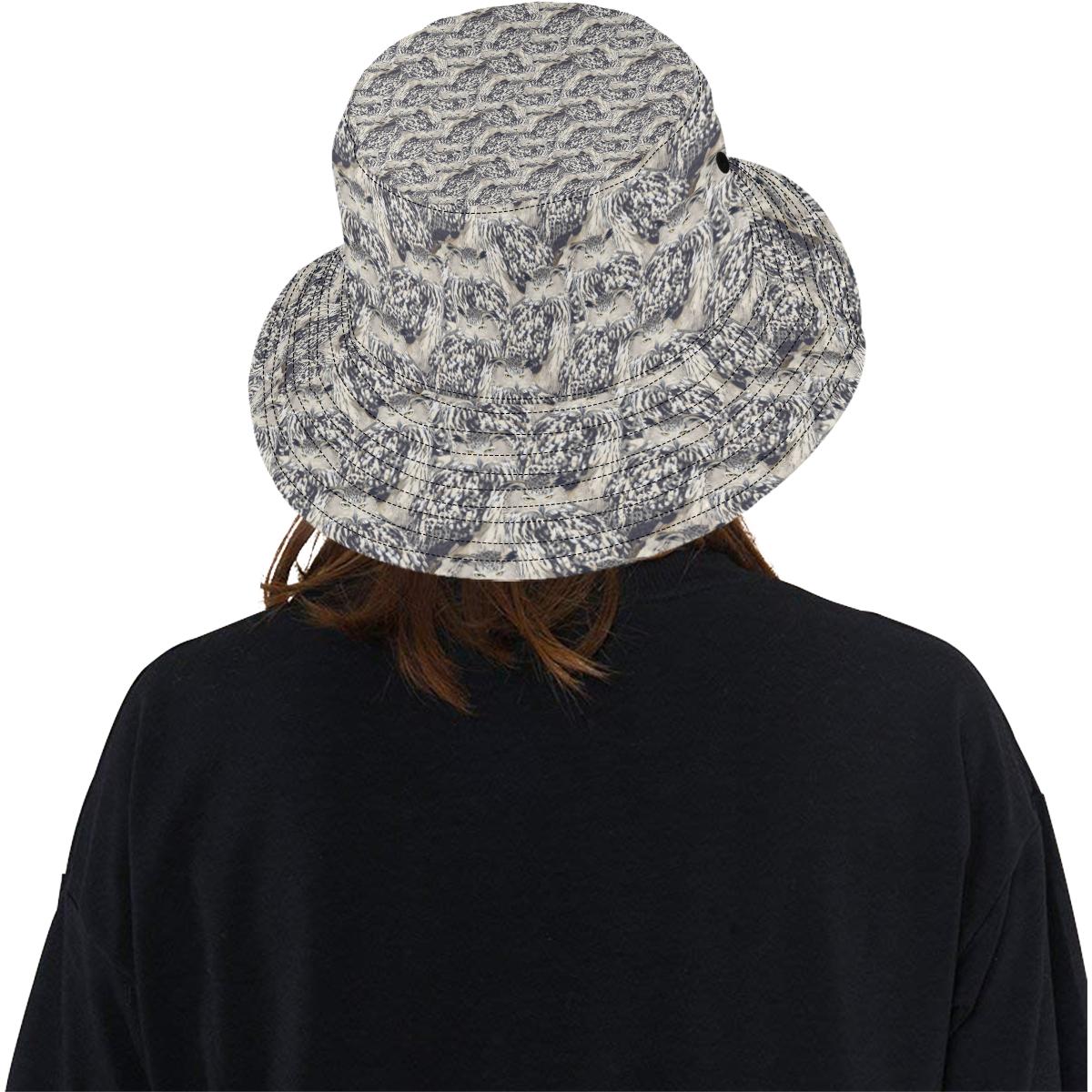 Owl Realistic Themed Design Print Unisex Bucket Hat