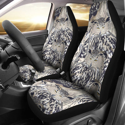 Owl Realistic Themed Design Print Universal Fit Car Seat Covers