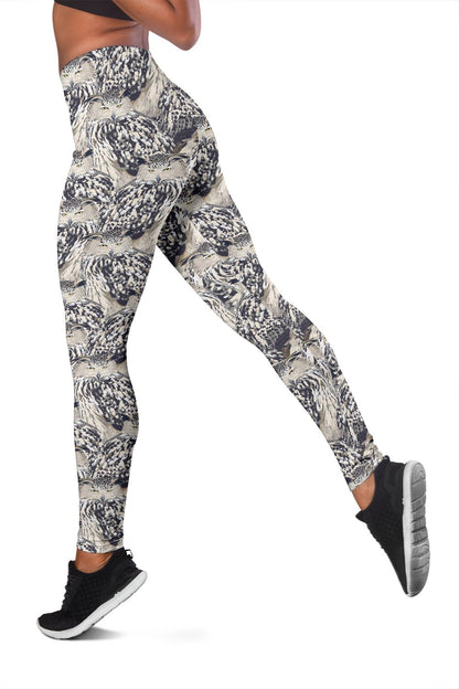 Owl Realistic Themed Design Print Women Leggings