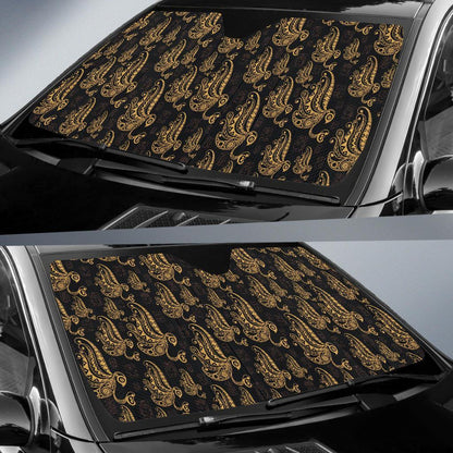 Owl Tribal Polynesian Design Print Car Sun Shade For Windshield