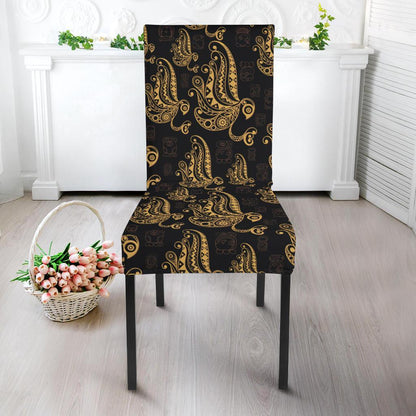Owl Tribal Polynesian Design Print Dining Chair Slipcover-JTAMIGO.COM