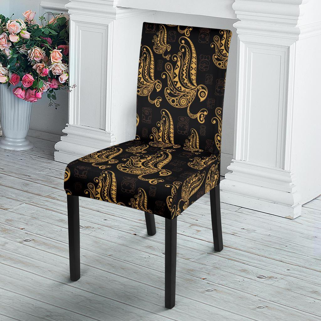 Owl Tribal Polynesian Design Print Dining Chair Slipcover-JTAMIGO.COM