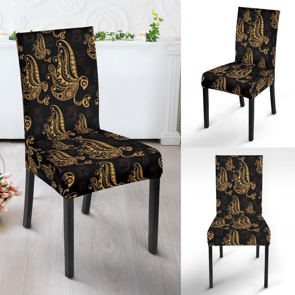 Owl Tribal Polynesian Design Print Dining Chair Slipcover-JTAMIGO.COM