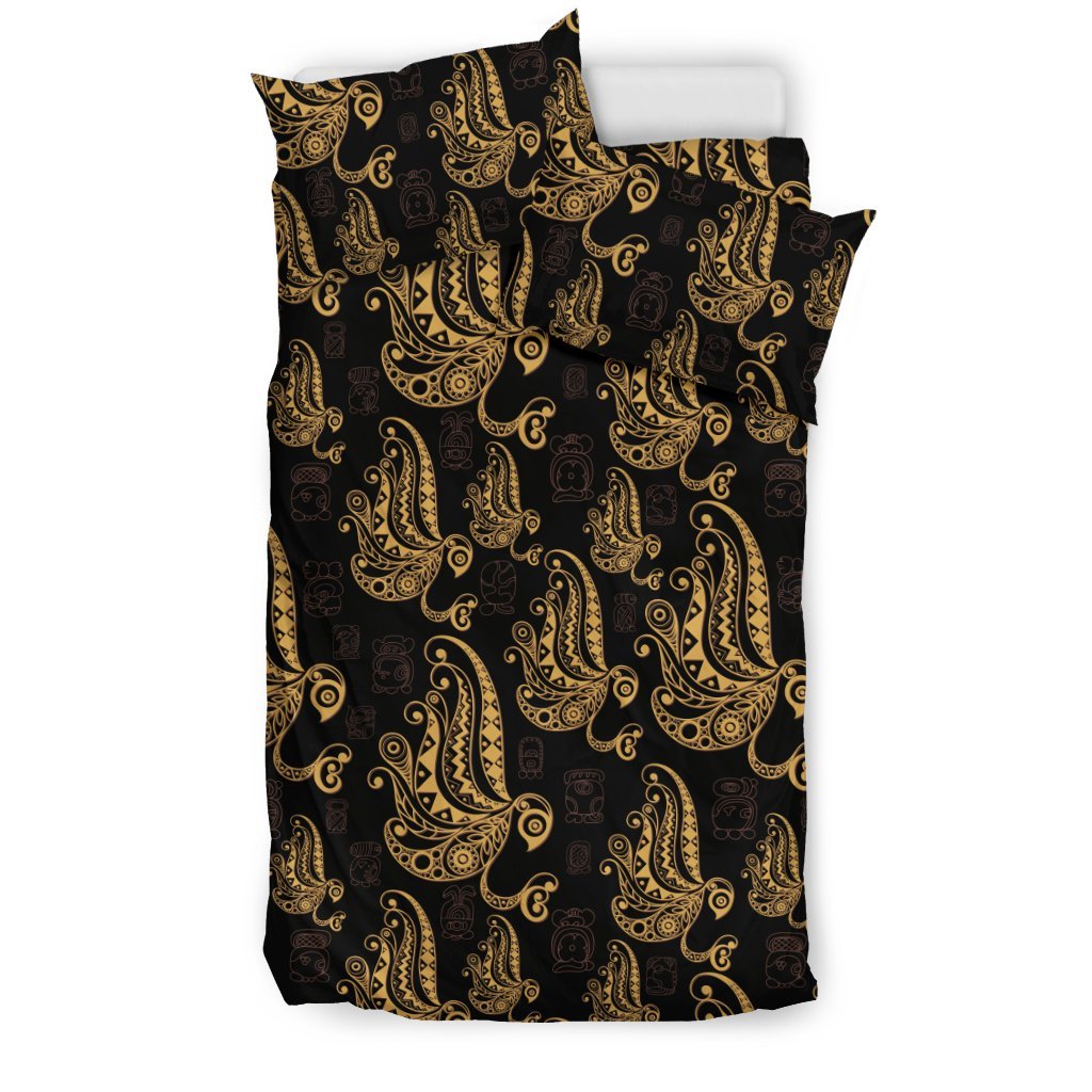 Owl Tribal Polynesian Design Print Duvet Cover Bedding Set