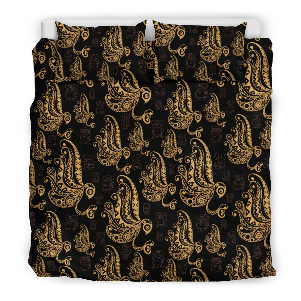 Owl Tribal Polynesian Design Print Duvet Cover Bedding Set