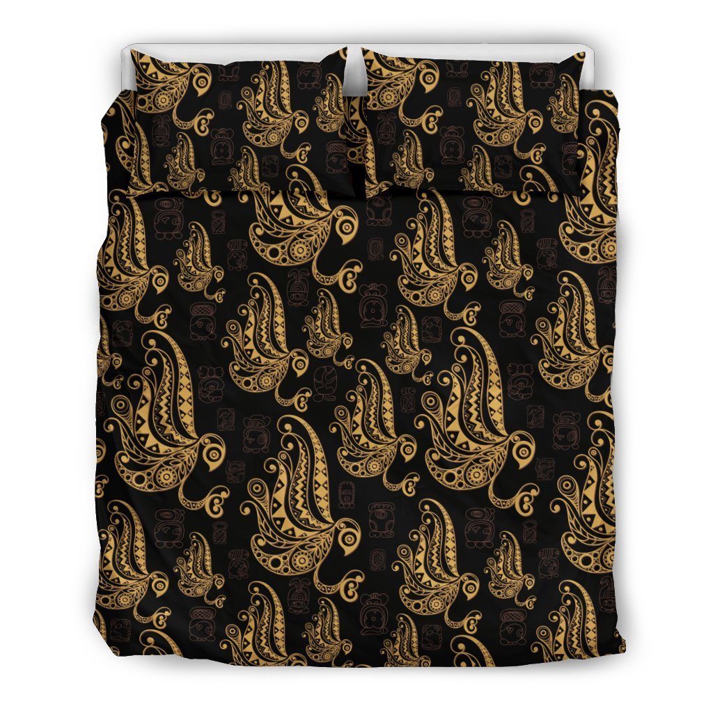 Owl Tribal Polynesian Design Print Duvet Cover Bedding Set