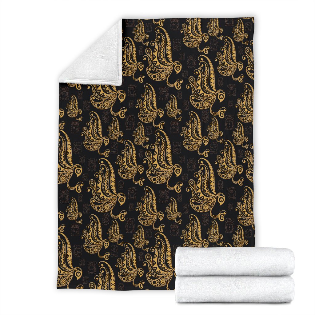 Owl Tribal Polynesian Design Print Fleece Blanket