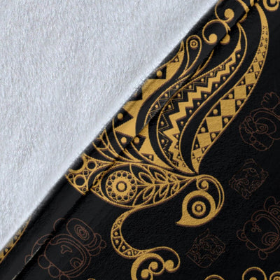 Owl Tribal Polynesian Design Print Fleece Blanket