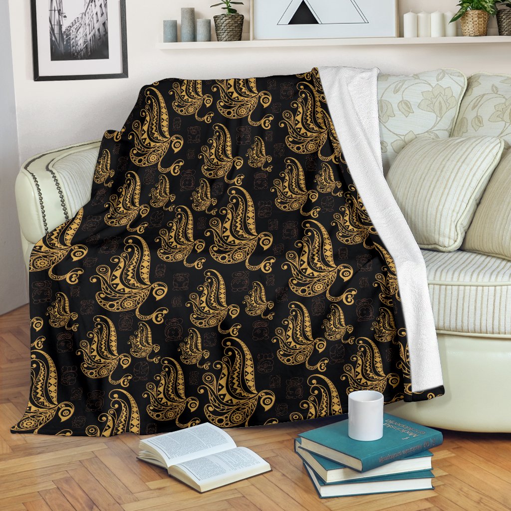 Owl Tribal Polynesian Design Print Fleece Blanket