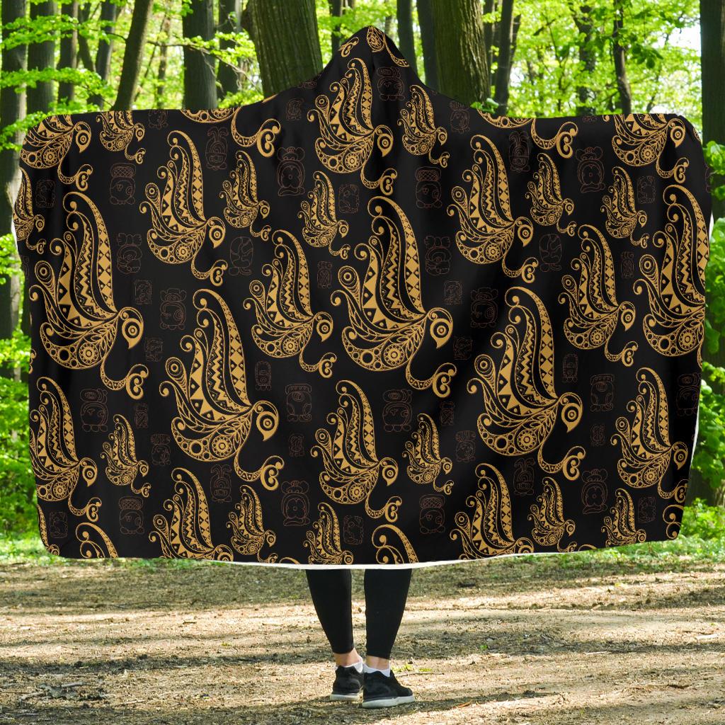 Owl Tribal Polynesian Design Print Hooded Blanket-JTAMIGO.COM