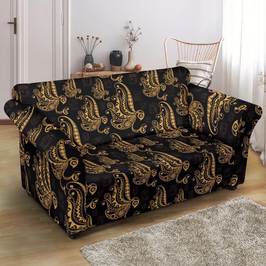 Owl Tribal Polynesian Design Print Loveseat Slipcover-JTAMIGO.COM