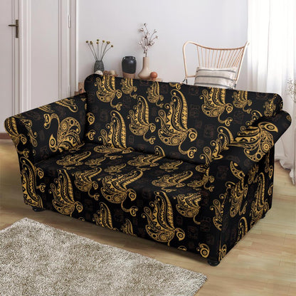 Owl Tribal Polynesian Design Print Loveseat Slipcover-JTAMIGO.COM