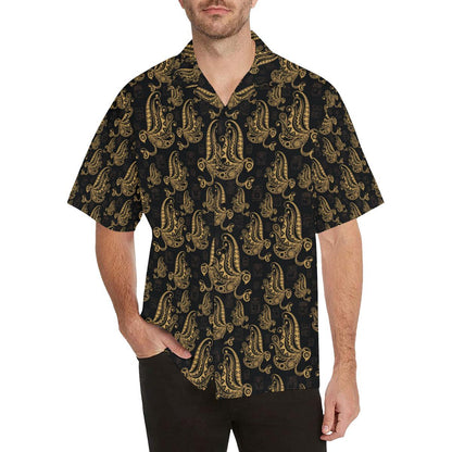 Owl Tribal Polynesian Design Print Men Aloha Hawaiian Shirt