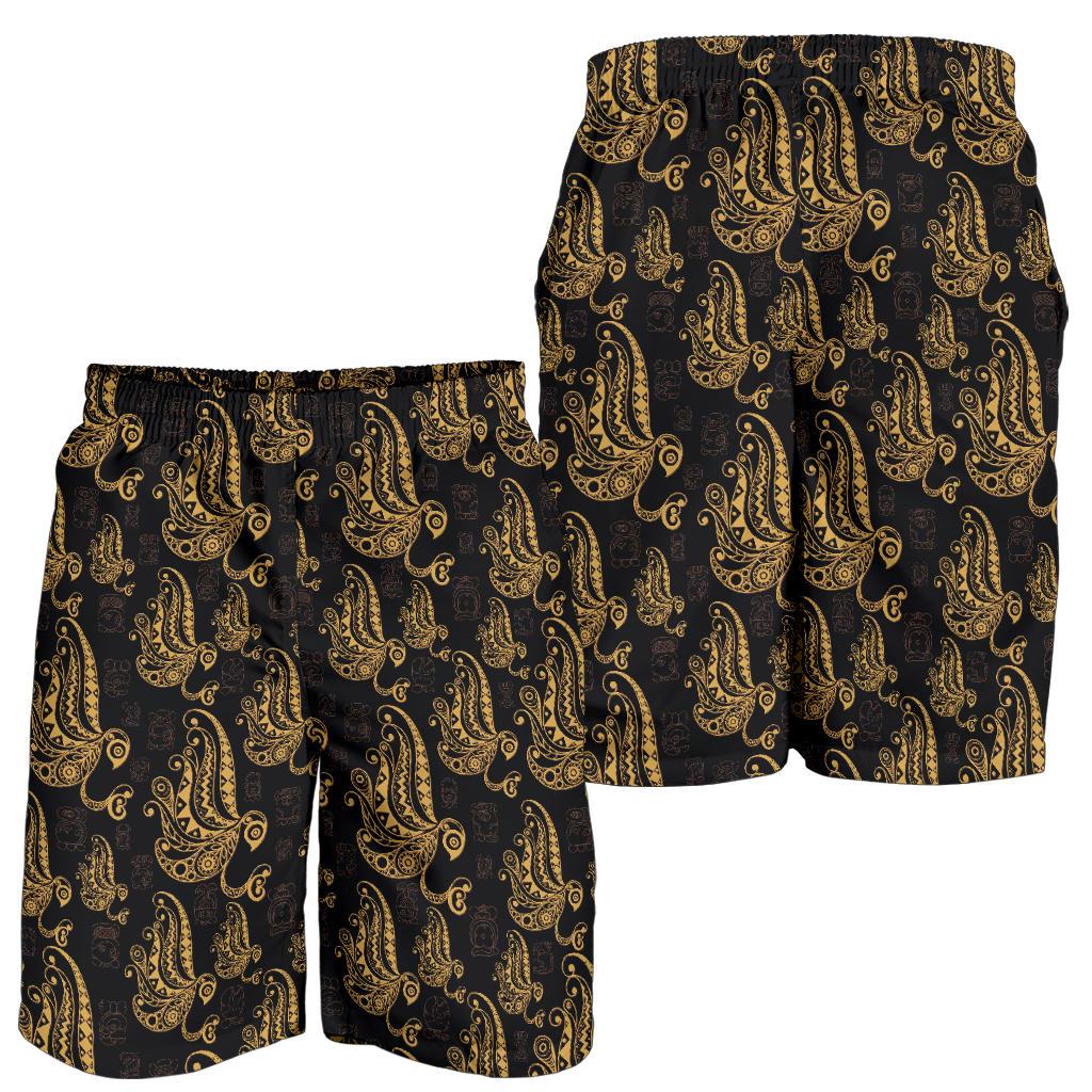 Owl Tribal Polynesian Design Print Mens Shorts-JTAMIGO.COM
