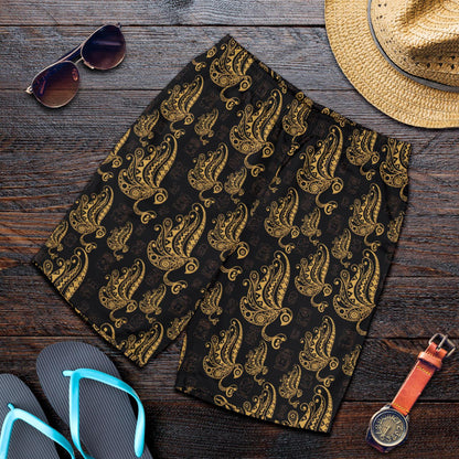 Owl Tribal Polynesian Design Print Mens Shorts-JTAMIGO.COM