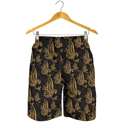 Owl Tribal Polynesian Design Print Mens Shorts-JTAMIGO.COM