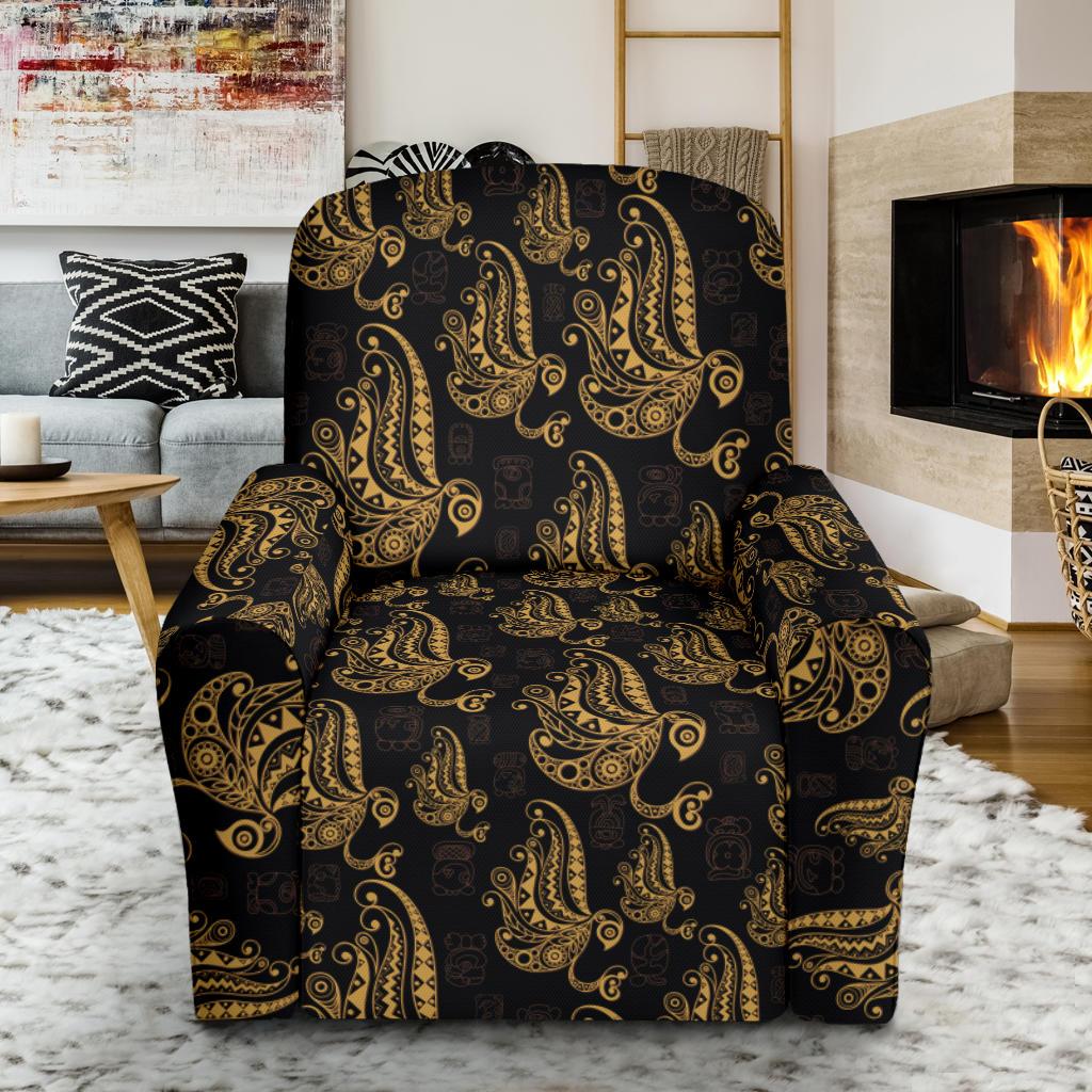 Owl Tribal Polynesian Design Print Single Sofa Slipcover -JTAMIGO.COM