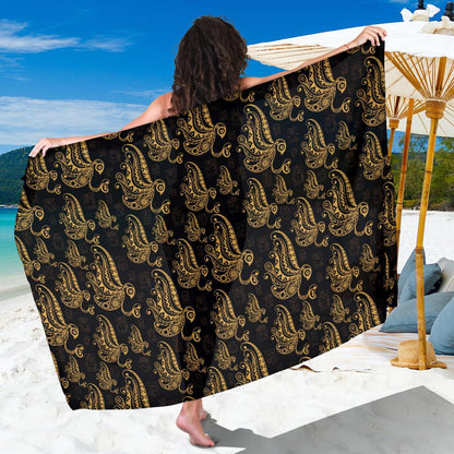 Owl Tribal Polynesian Design Print Sarong Pareo Wrap