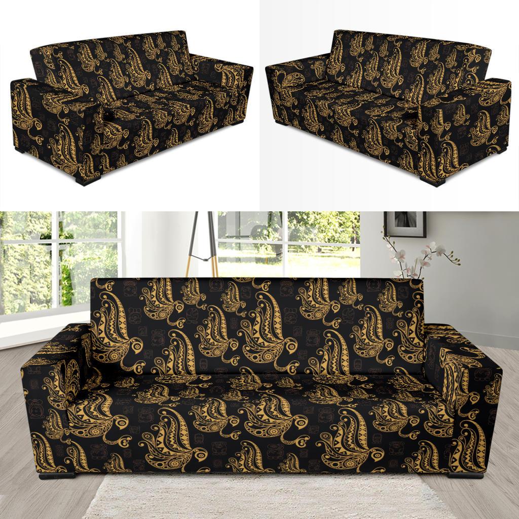 Owl Tribal Polynesian Design Print Sofa Slipcover-JTAMIGO.COM