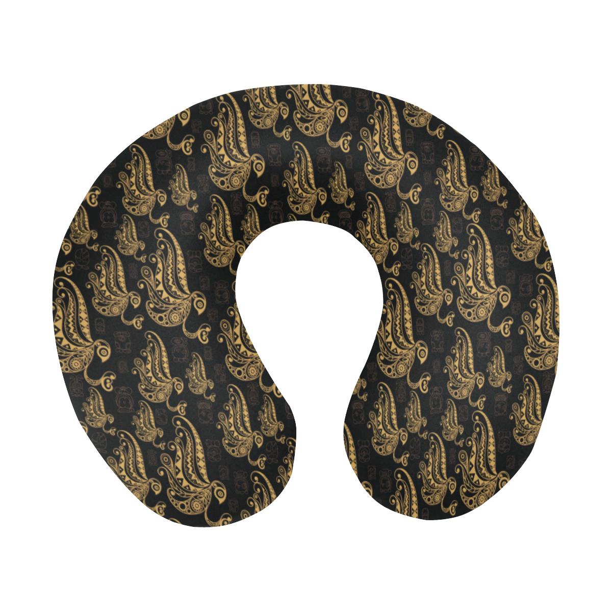 Owl Tribal Polynesian Design Print U-Shaped Travel Neck Pillow-JTAMIGO.COM