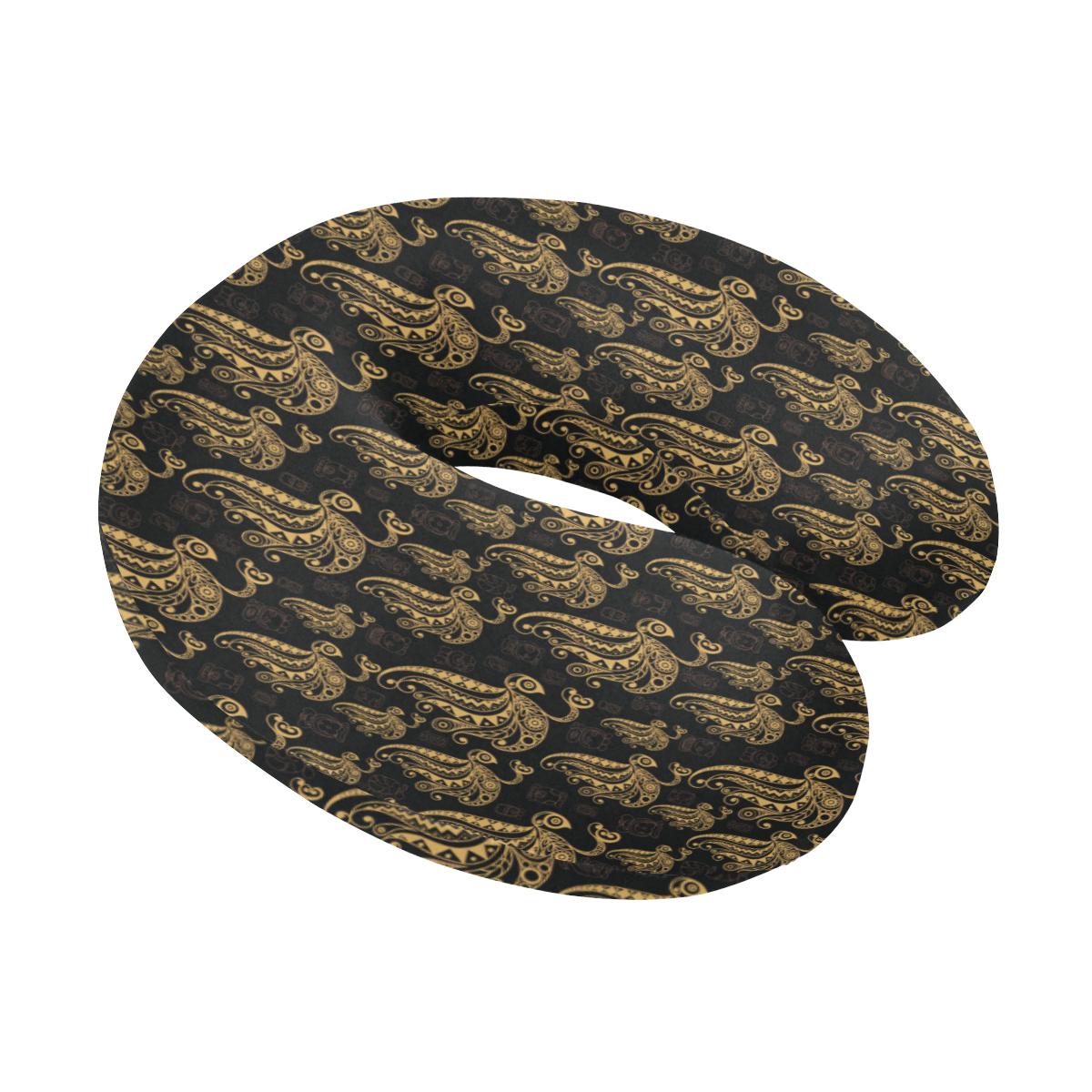 Owl Tribal Polynesian Design Print U-Shaped Travel Neck Pillow-JTAMIGO.COM