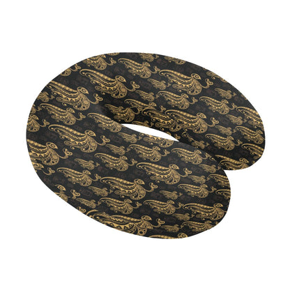Owl Tribal Polynesian Design Print U-Shaped Travel Neck Pillow-JTAMIGO.COM