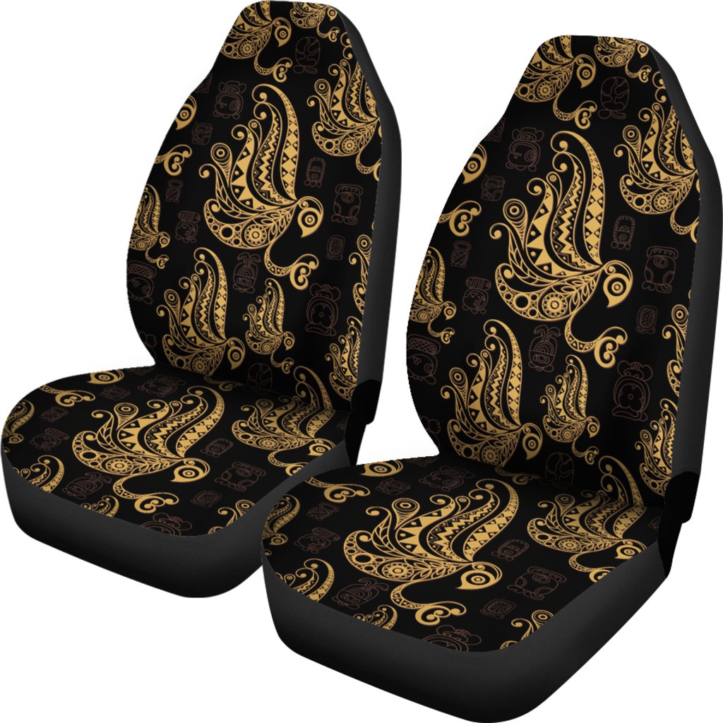 Owl Tribal Polynesian Design Print Universal Fit Car Seat Covers
