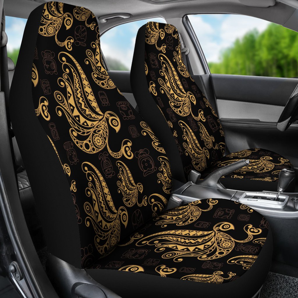 Owl Tribal Polynesian Design Print Universal Fit Car Seat Covers