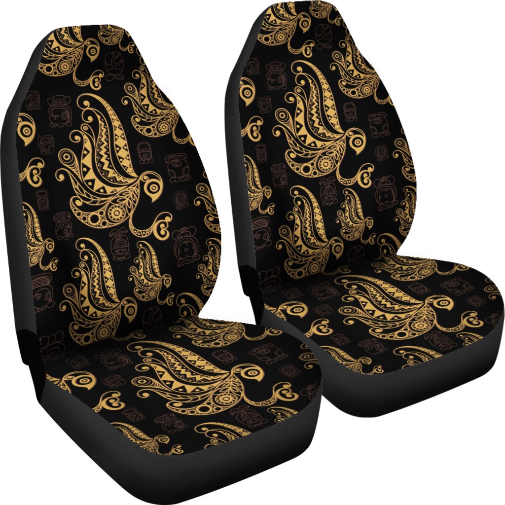 Owl Tribal Polynesian Design Print Universal Fit Car Seat Covers