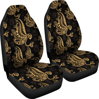 Owl Tribal Polynesian Design Print Universal Fit Car Seat Covers