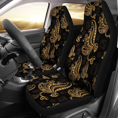 Owl Tribal Polynesian Design Print Universal Fit Car Seat Covers
